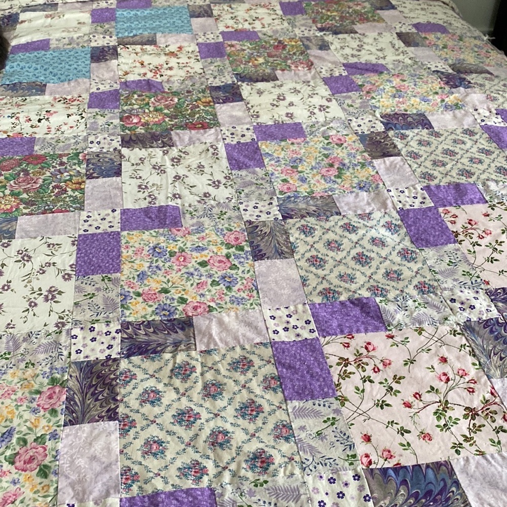 New handmade patchwork quilt 80”x95” approx. (Queen) - Picture 10 of 12